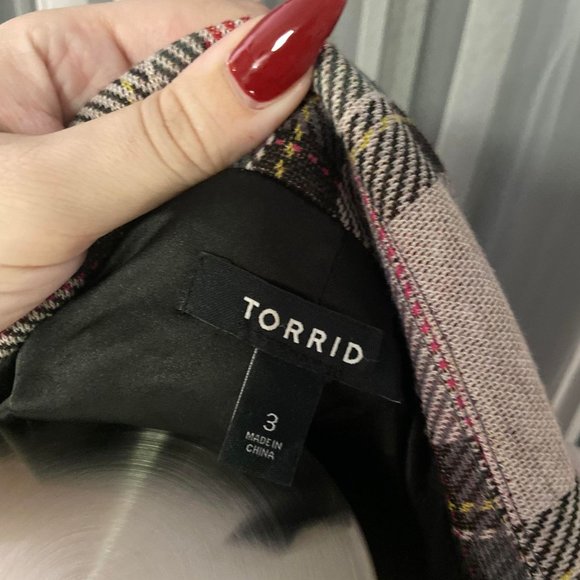 Torrid Plaid Trench Coat SIZE 3 - Picture 5 of 6